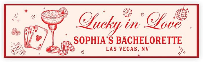 Andaz Press Lucky In Love Custom Bachelorette Banner, Personalized Bachelorette Party Decorations... | Amazon (US)