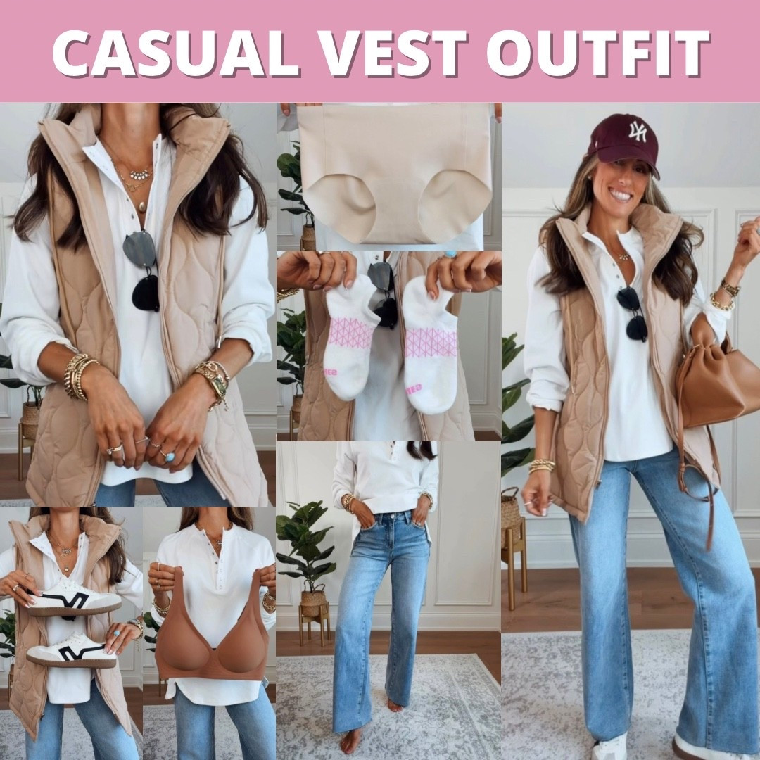 Casual Vest Outfit | I’m Wearing a small vest and pullover top. Jeans fit true to size. Follow for more.

#LTKootd #LTKmomlife #LTKSeasonal