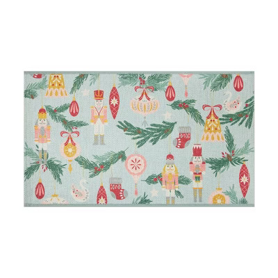 20"x34" Holiday Ornament Variety Scatter Rug Green | Target