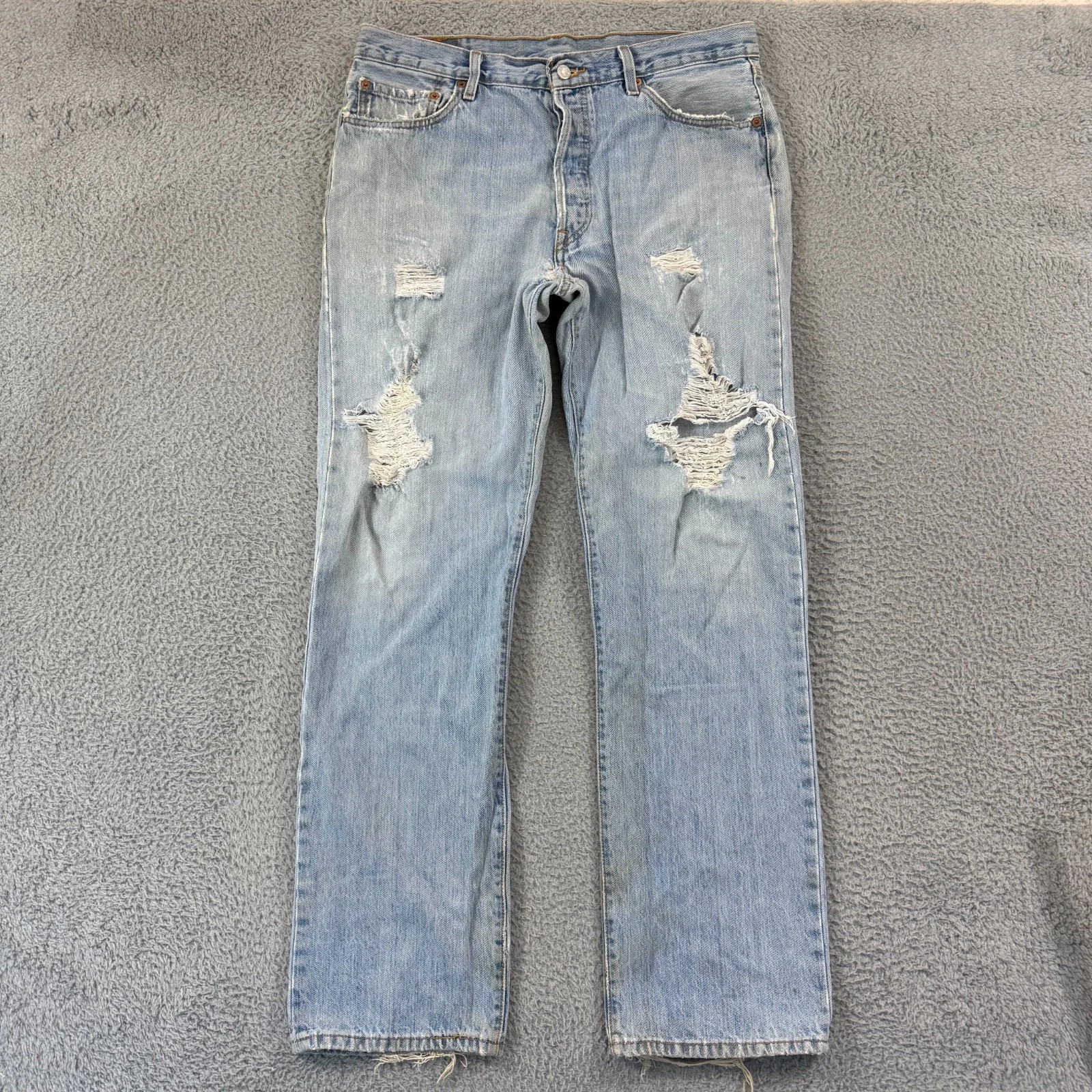 Vintage Levis 501 Jeans Men 36x34 Straight Fit Regular 90s Distressed Button Fly | eBay US