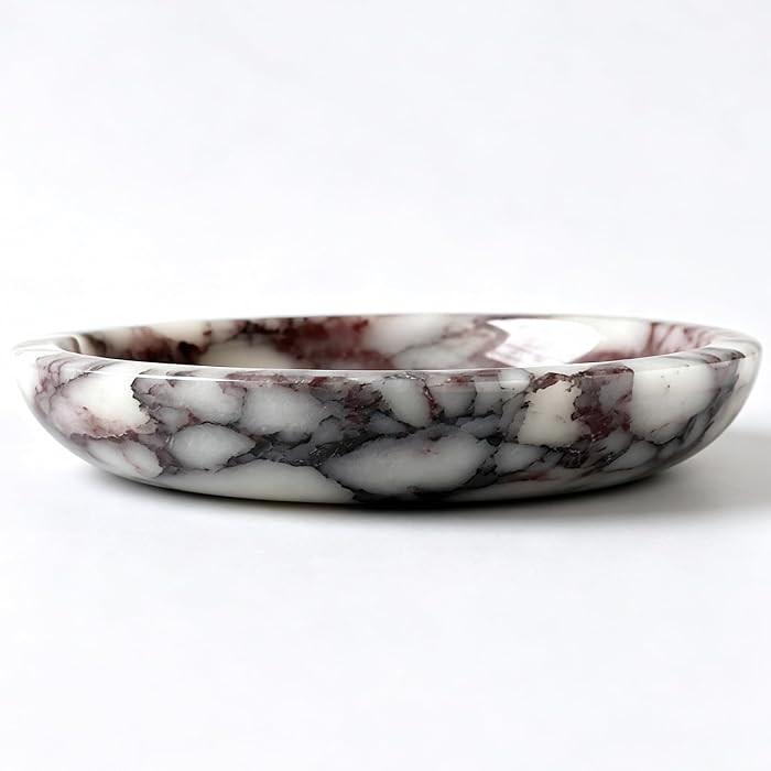 Marble Trinket Dish, Calacatta Marble Tray for Jewelry & Keys, Round Soap Dish & Decorative Stone... | Amazon (US)
