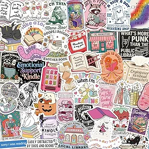 300 PCS Book Stickers for Kindle, Bookish Sticker Pack Reading Glitter Waterproof Vinyl Decals fo... | Amazon (US)