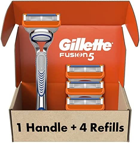Gillette Fusion5 Razors for Men, 1 Gillette Razor, 4 Razor Blade Refills, Lubrastrip for a More C... | Amazon (US)