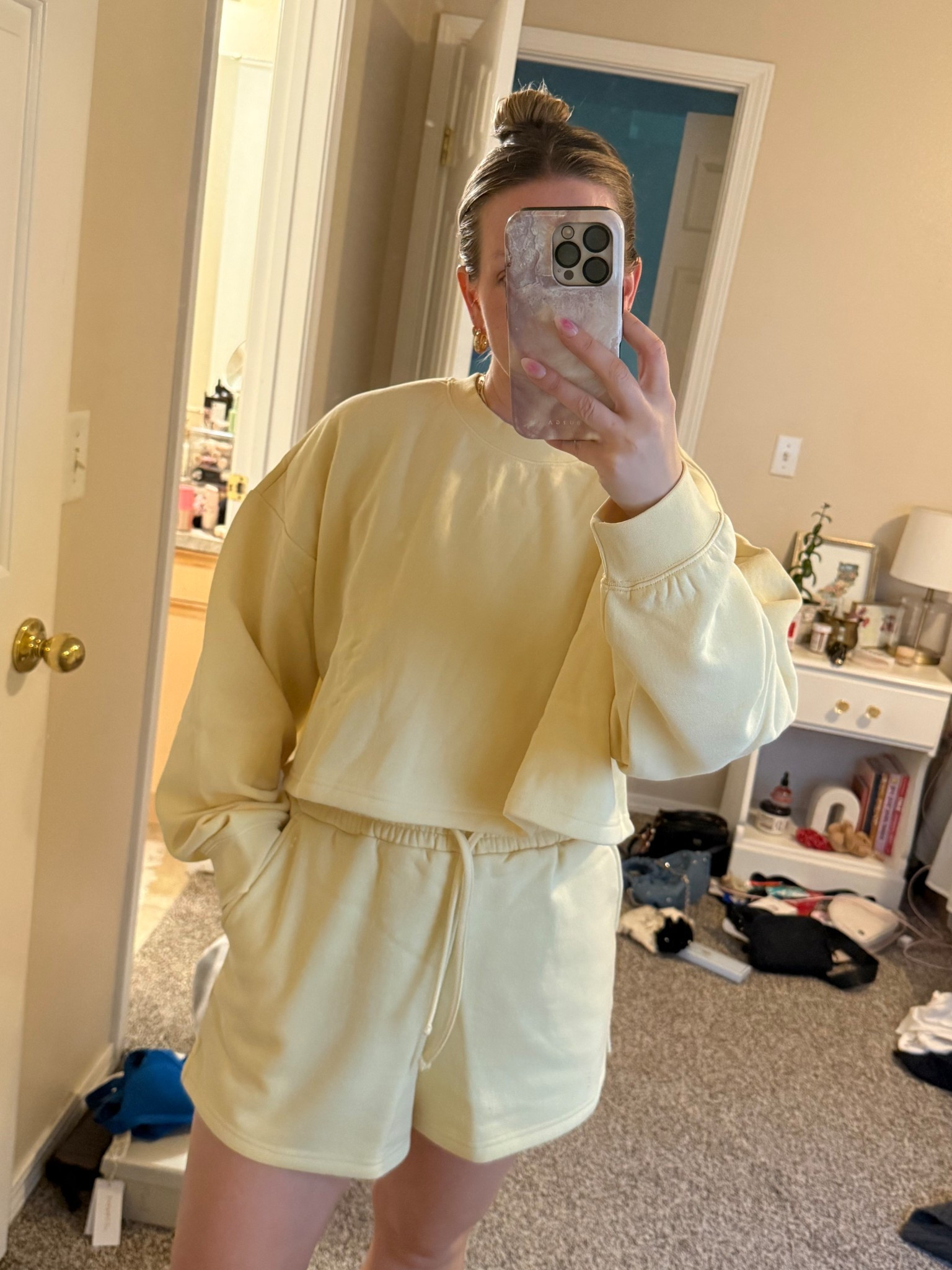 Butter yellow sweat set. The color of season! This brand is so good. High quality. I have some of their sweats already and love them. I got a medium in both for a cozier fit  

#LTKFindsUnder50