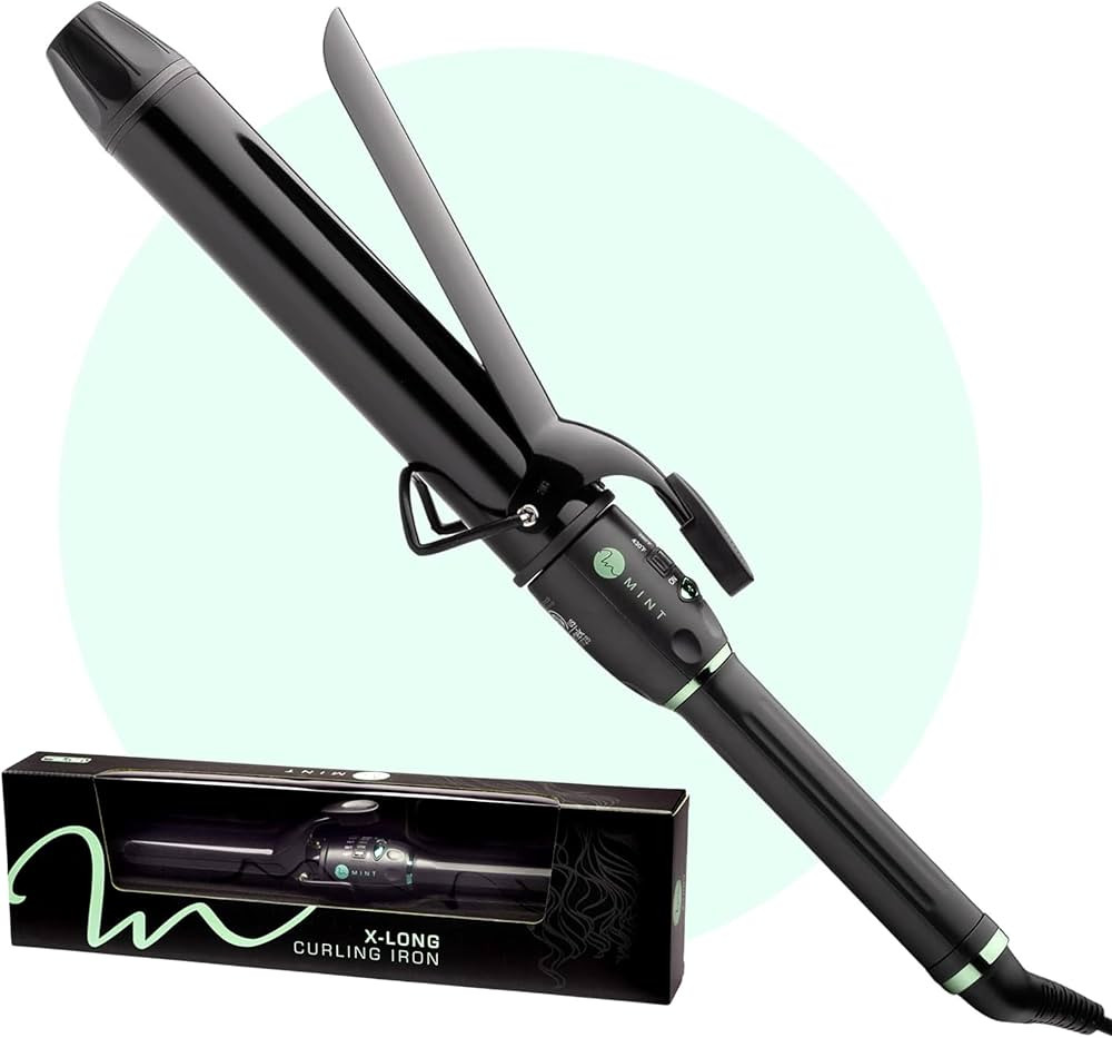 MINT Professional Extra Long Hair Curling Iron 1 1/2 inch | 2-Heater Ceramic Barrel That Stays Ho... | Amazon (US)