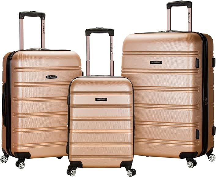 Rockland Melbourne Hardside Expandable Spinner Wheel Luggage, Champagne, 3-Piece Set (20/24/28) | Amazon (US)
