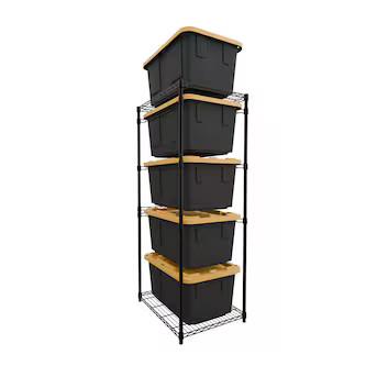 SafeRacks 5 -Tier Heavy Duty Black Metal Storage bin rack with Wire Shelves ( 23-in W x 31-in D x... | Lowe's
