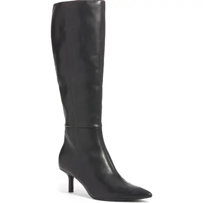 Open Edit Elara Pointed Toe Knee High Boot in Black at Nordstrom, Size 11 | Nordstrom