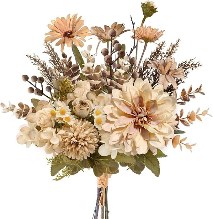 16-inch Artificial Fake Flowers Silk Table Arrangements Faux Plastic Floral Centerpieces for Home... | Amazon (US)