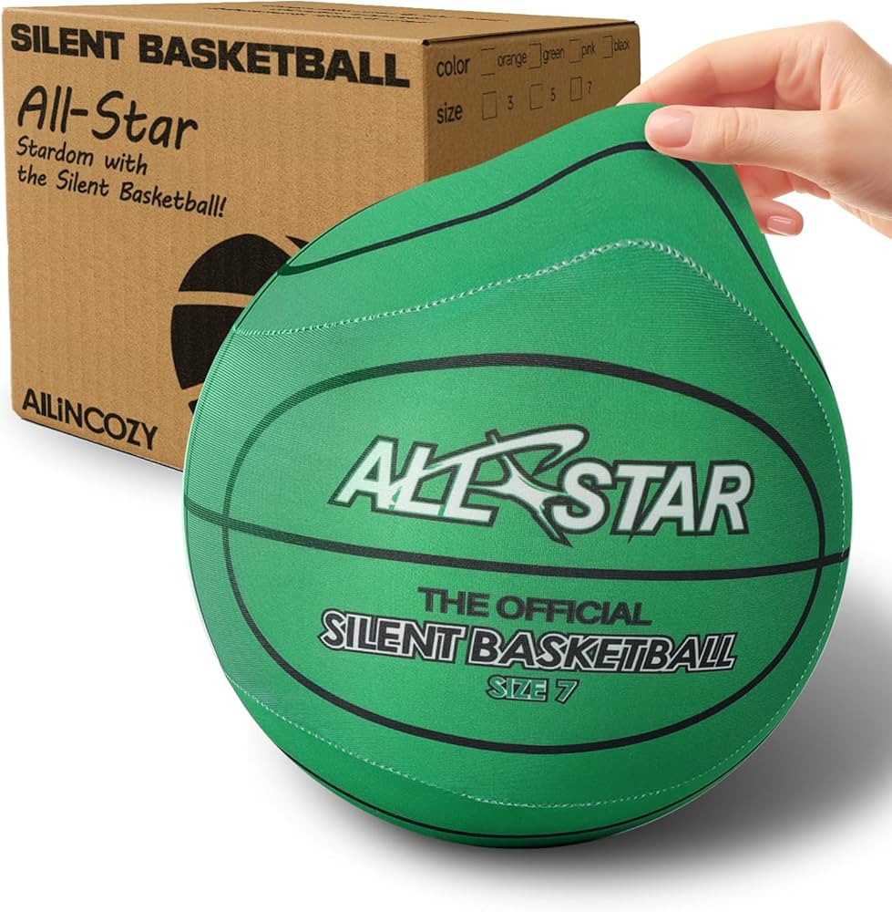 Covered Silent Basketball, Fabric Cover Soft Foam Airless Basketball, High Bounce, Noise-Free Tra... | Amazon (US)
