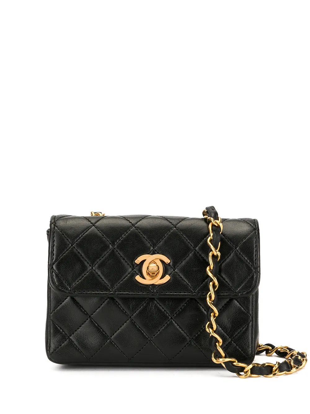 CHANEL Pre-Owned Mini Diamond Quilted Crossbody Bag | Black | FARFETCH | Farfetch Global