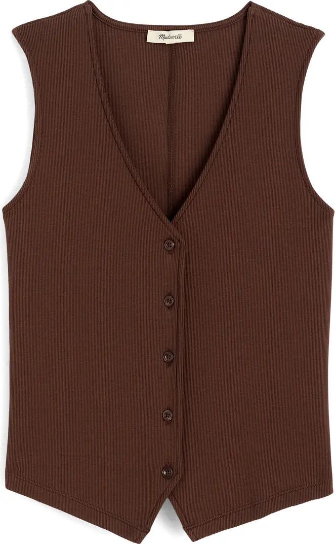 Madewell Rib V-Neck Vest | Nordstrom | Nordstrom