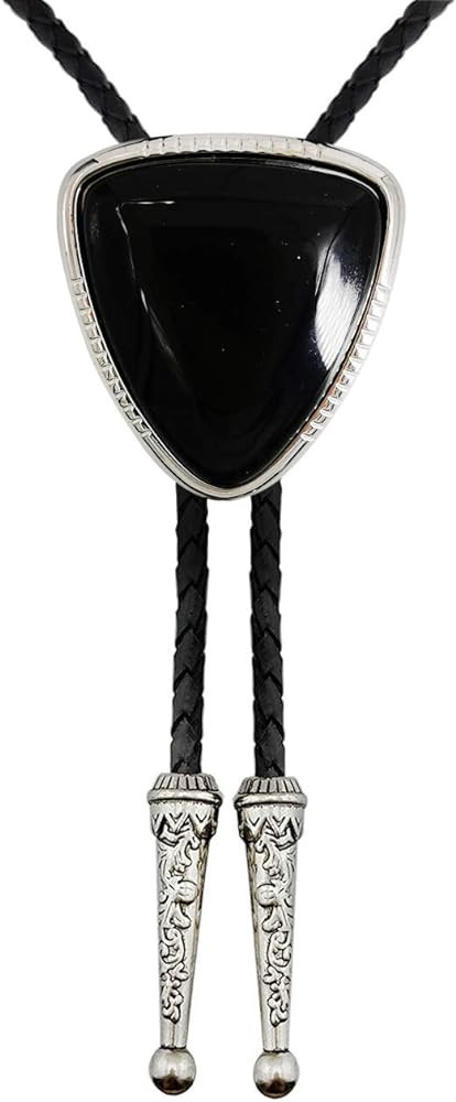 LAXPICOL Vintage Western Cowboy Black Stone Bolo Tie For Men | Amazon (US)
