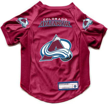 Littlearth NHL Stretch Dog & Cat Jersey, Colorado Avalanche, Small | Chewy