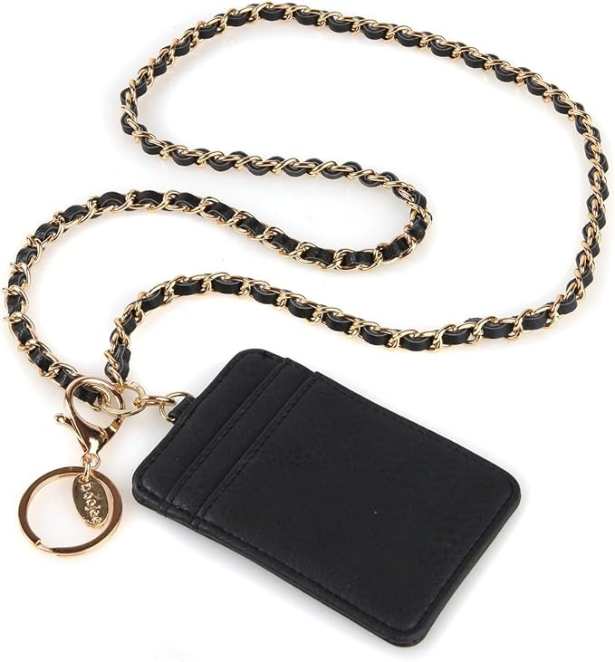4 in 1 Lanyards for Women 19" Chain Lanyard Id Holder with an Id Pocket & key chain for Office Wo... | Amazon (US)