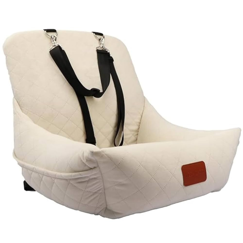 Dog Car Seat for Small Dogs,Ultra-Soft Fabric,2 Storage Pockets & Safety Leash,Adjustable Straps,... | Amazon (US)