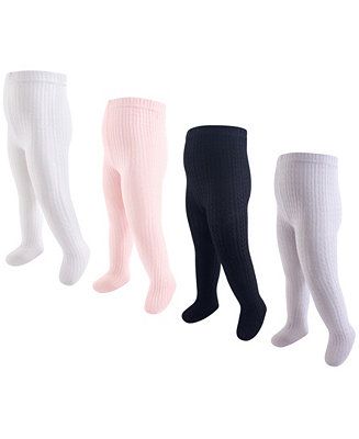 Hudson Baby Girl Cotton Tights 4Pack  & Reviews - Underwear & Socks - Kids - Macy's | Macys (US)