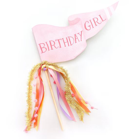 Birthday Girl Party Pennant Flag | Birthday Party Pennant | Birthday Banner | Birthday Wand | Bir... | Etsy (US)