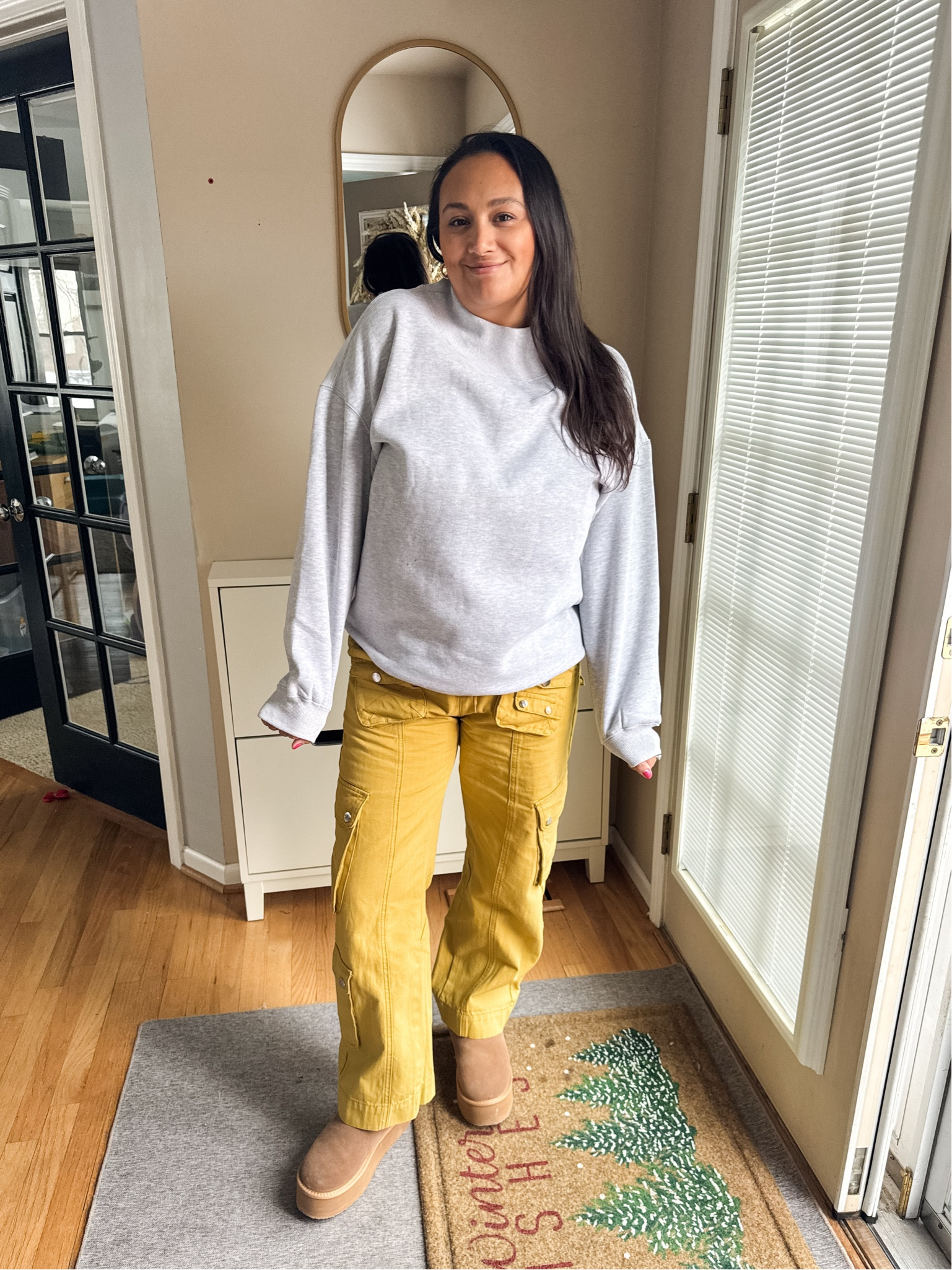 These cargo pants add a pop of color to any casual outfit but I love it with this mock neck sweater for a cute winter outfit!

#LTKFindsUnder50 #LTKMidsize #LTKStyleTip