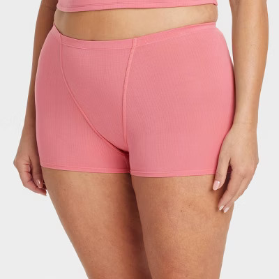 Women's Modal Blend Shortie Underwear - Auden™ Coral 1X: High Rise, Fold Over Waistband, Cotton Gusset | Target
