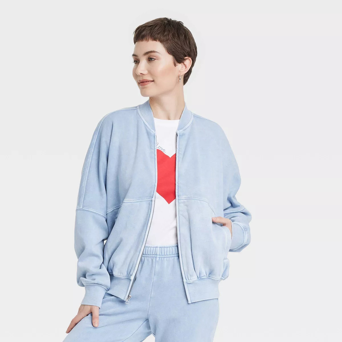Women's Leisure Studio Fleece Bomber Jacket - Universal Thread™ | Target