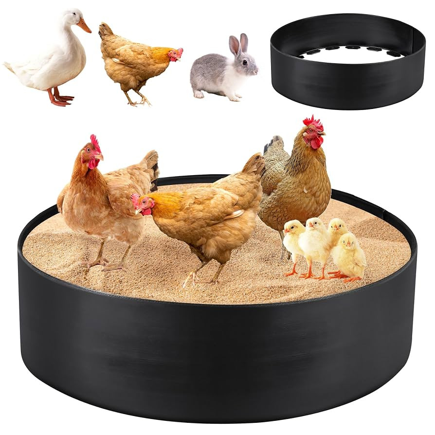 25'' D x 5.9'' H Chicken Dust Bath Tub Chicken Dust Bath Container Chicken Coop Accessories Dust ... | Amazon (US)