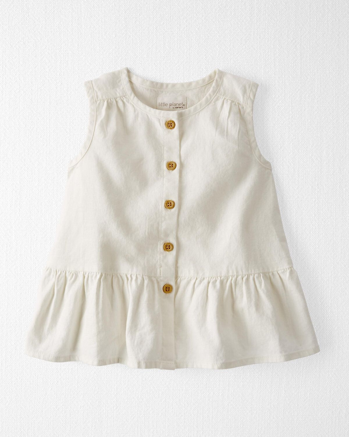 Toddler Button-Front Ruffle Top Made with LENZING™ ECOVERO™ and Linen | Carter's