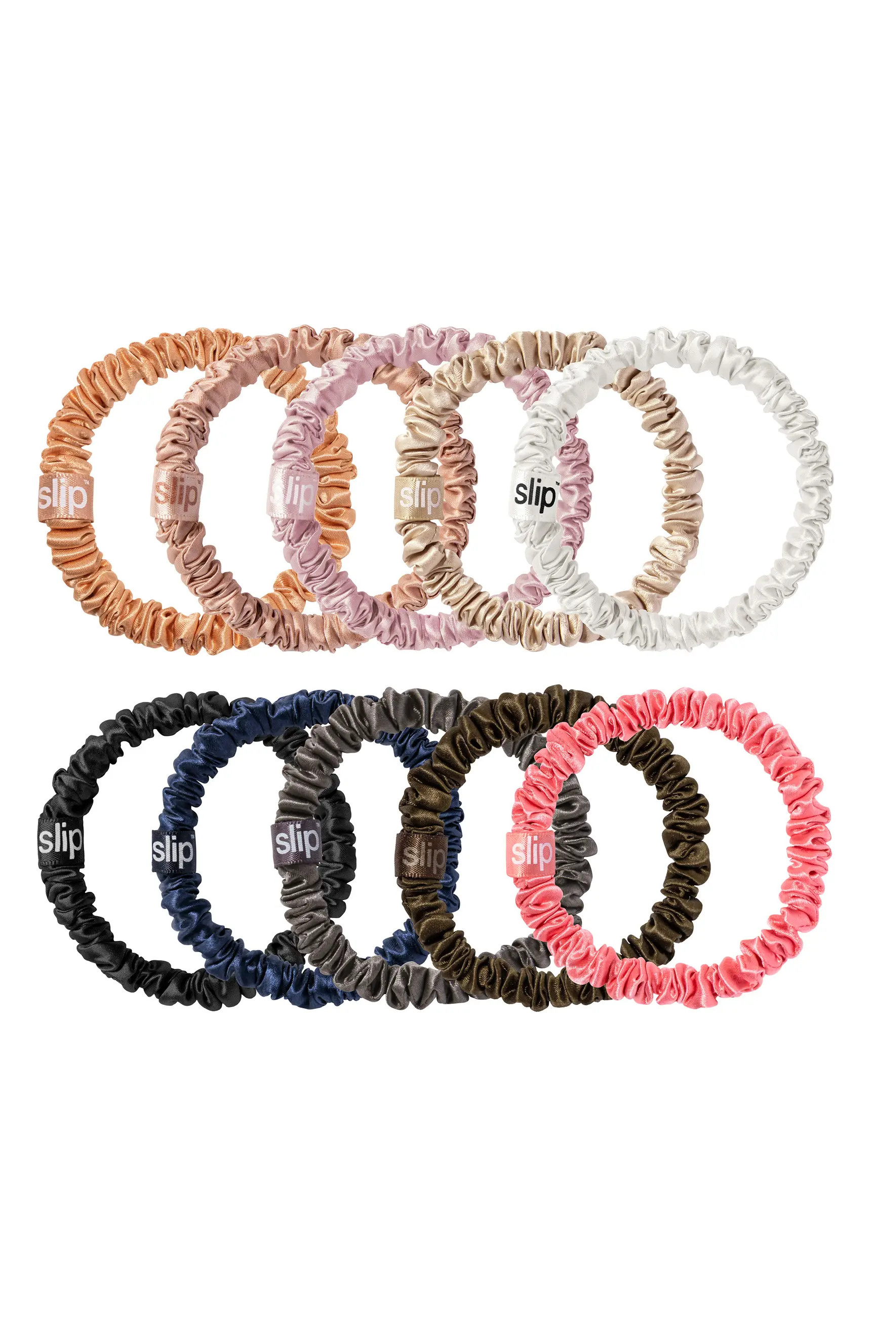 Pure Silk 10-Pack Skinny Scrunchies $65 Value | Nordstrom