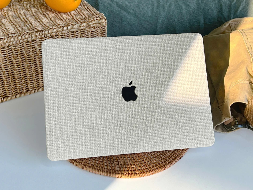 Pearl White Weave Leather MacBook Case Protect Cover for MacBook Pro 14 Case MacBook Air 13 Case ... | Etsy (US)