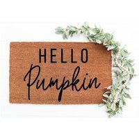 Hello Pumpkin - Fall Doormat Halloween Home Decor Custom Farmhouse | Etsy (US)