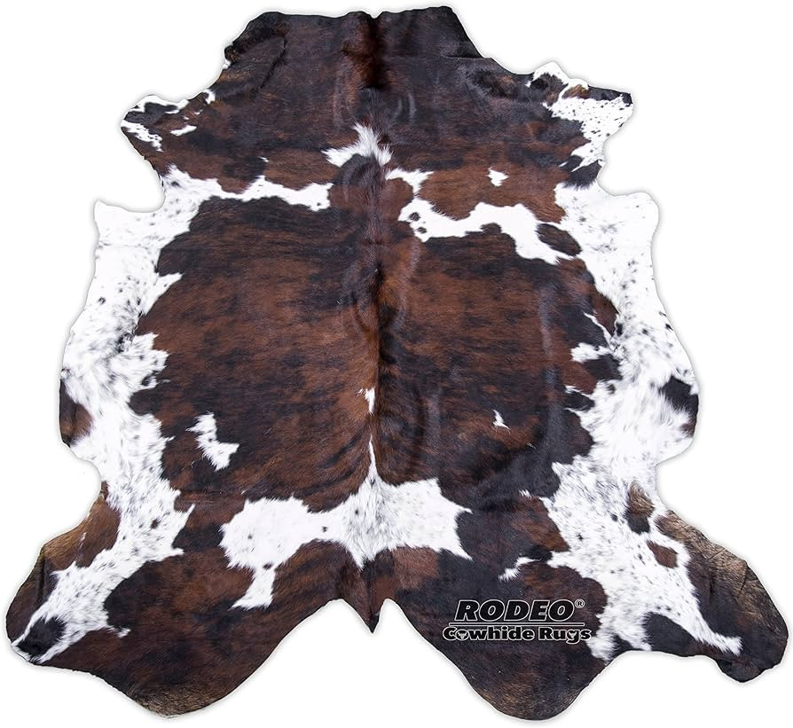 rodeo Real Cowhide Genius Leather Hair on Leather Rug Decorative Value Size Approx 6X7 ft (Brindl... | Amazon (US)
