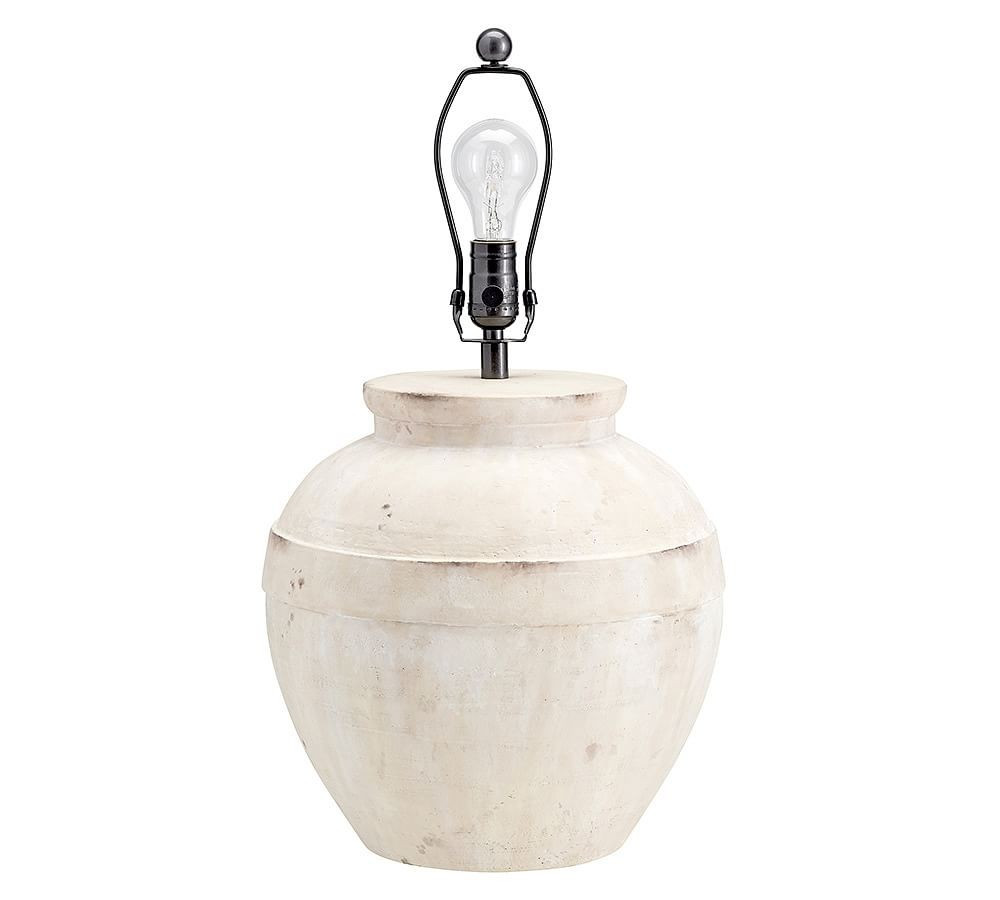 Faris Ceramic 21"" Table Lamp Base, Ivory | Pottery Barn (US)