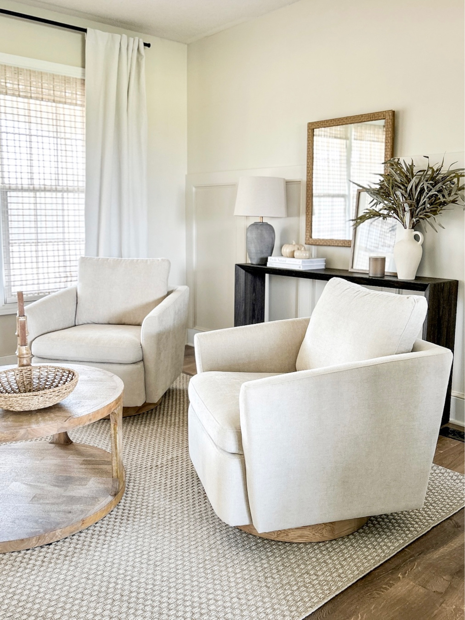 Formal Living Room, loving this new furniture arrangement with four chairs and round coffee table! 

Area rug, neutral area rug, accent chair, swivel chair, living room chair, neutral chair, upholstered chair, sofa table, console table, entryway table, home decor , shelf decor, table decor, wall mirror, woven mirror , candle holder, vase, amazon, Walmart 

#LTKsalealert #LTKhome