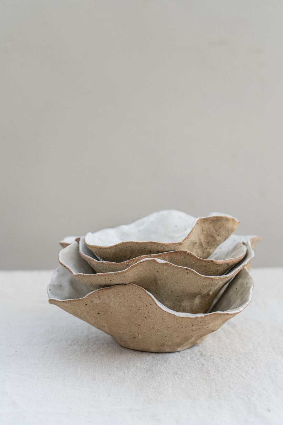 Handmade Ceramic Petal Bowl With White Flecked Glaze - Etsy | Etsy (US)