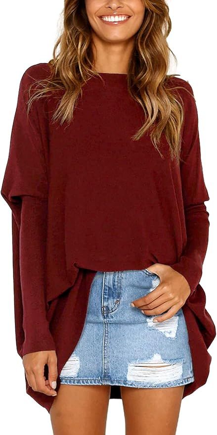 LIYOHON Women's Tunic Tops for Leggings Casual Oversized Shirts Batwing Long Sleeve Loose Fitting... | Amazon (US)