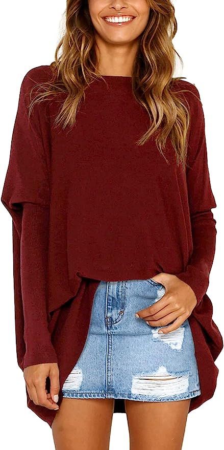 LIYOHON Women's Tunic Tops for Leggings Plain Oversized Shirts Batwing Long Sleeve Fall Loose Fit... | Amazon (US)