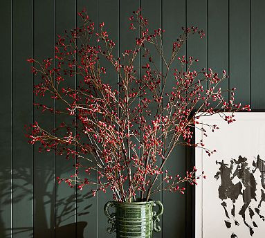 Faux Oversized Red Berry Branch | Pottery Barn (US)