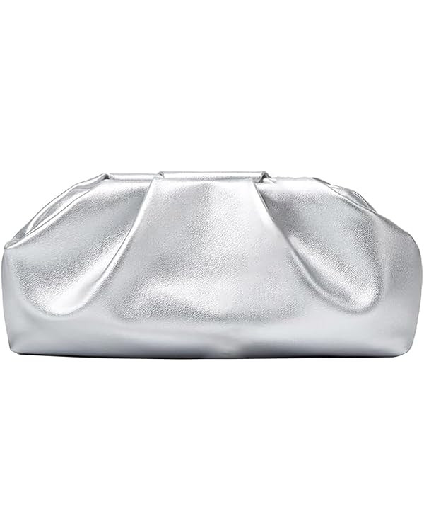 Clutch Purse for Women, Vegan Leather Evening Bag, Soft Pleated PU Small Purses for Formal Weddin... | Amazon (US)
