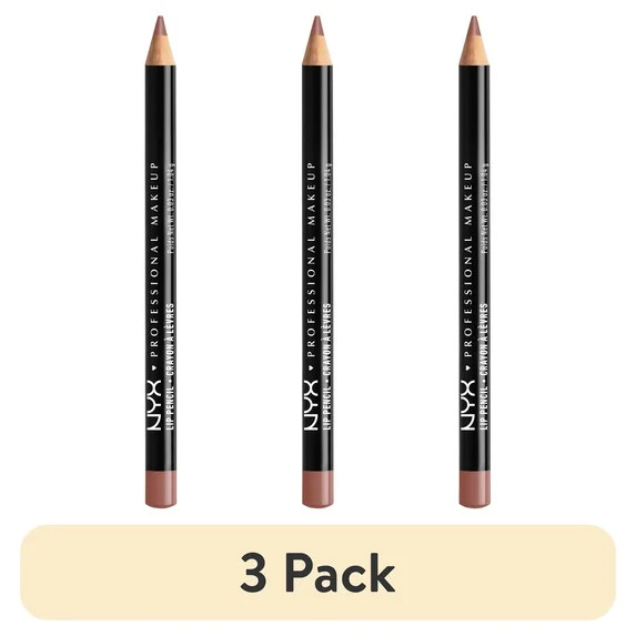 (3 pack) NYX Professional Makeup Slim Lip Pencil, Long-Lasting Creamy Lip Liner, Mauve, 0.035 oz | Walmart (US)
