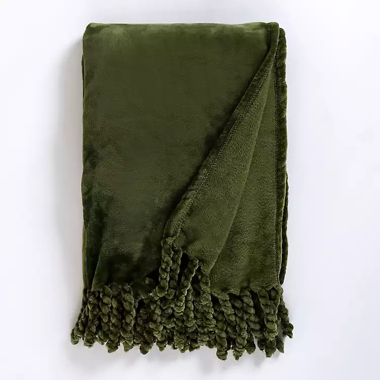Dark Green Perfectly Plush Throw | Kirklands