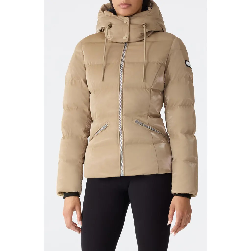 Mackage Madalyn Down Puffer Jacket in Lt Camel at Nordstrom, Size Large | Nordstrom