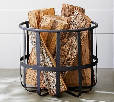 Indoor/Outdoor Black Metal Log Holder | Pottery Barn (US)
