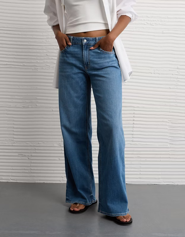 AE Stretch Low-Rise Baggy Wide-Leg Jean | American Eagle Outfitters (US & CA)