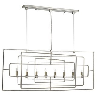 Currey & Company Metro Silver Rectangular Chandelier - 23"h x 54"w x 17"d | Overstock.com Shoppin... | Bed Bath & Beyond