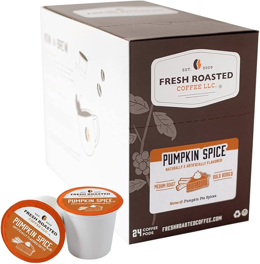 Fresh Roasted Coffee, Pumpkin Spice, Flavored Coffee Pods, K-Cup Compatible, 24 Count | Amazon (US)