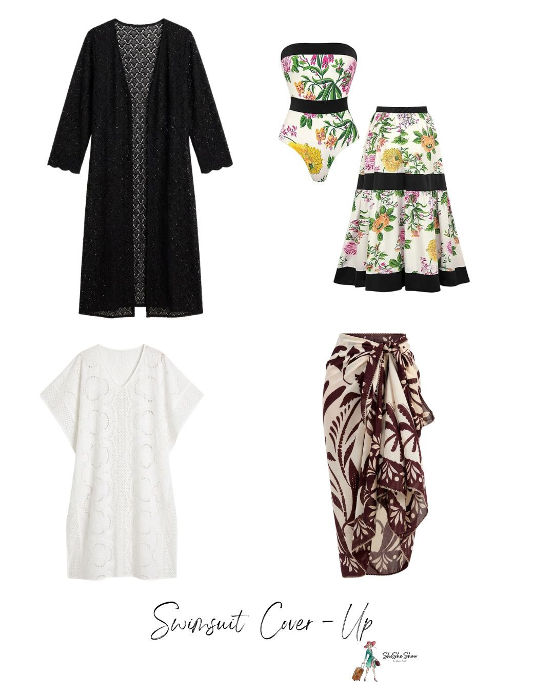 Here are some cute swimsuit coverup options. 
Shirt dresses, sarongs, scarves, skirts and more

#LTKOver40 #LTKSeasonal #LTKTravel