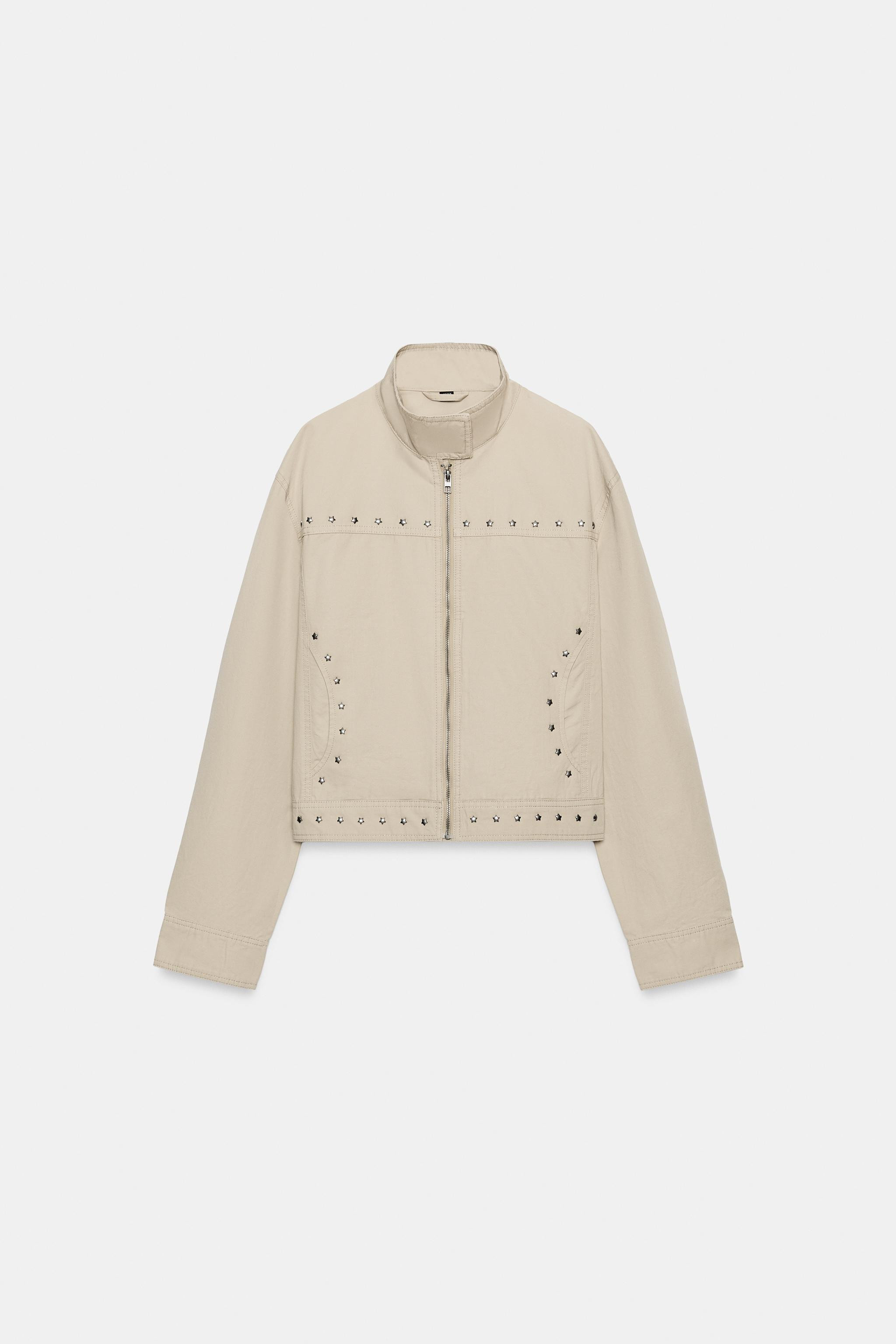 WASHED EFFECT STUDDED JACKET | Zara US