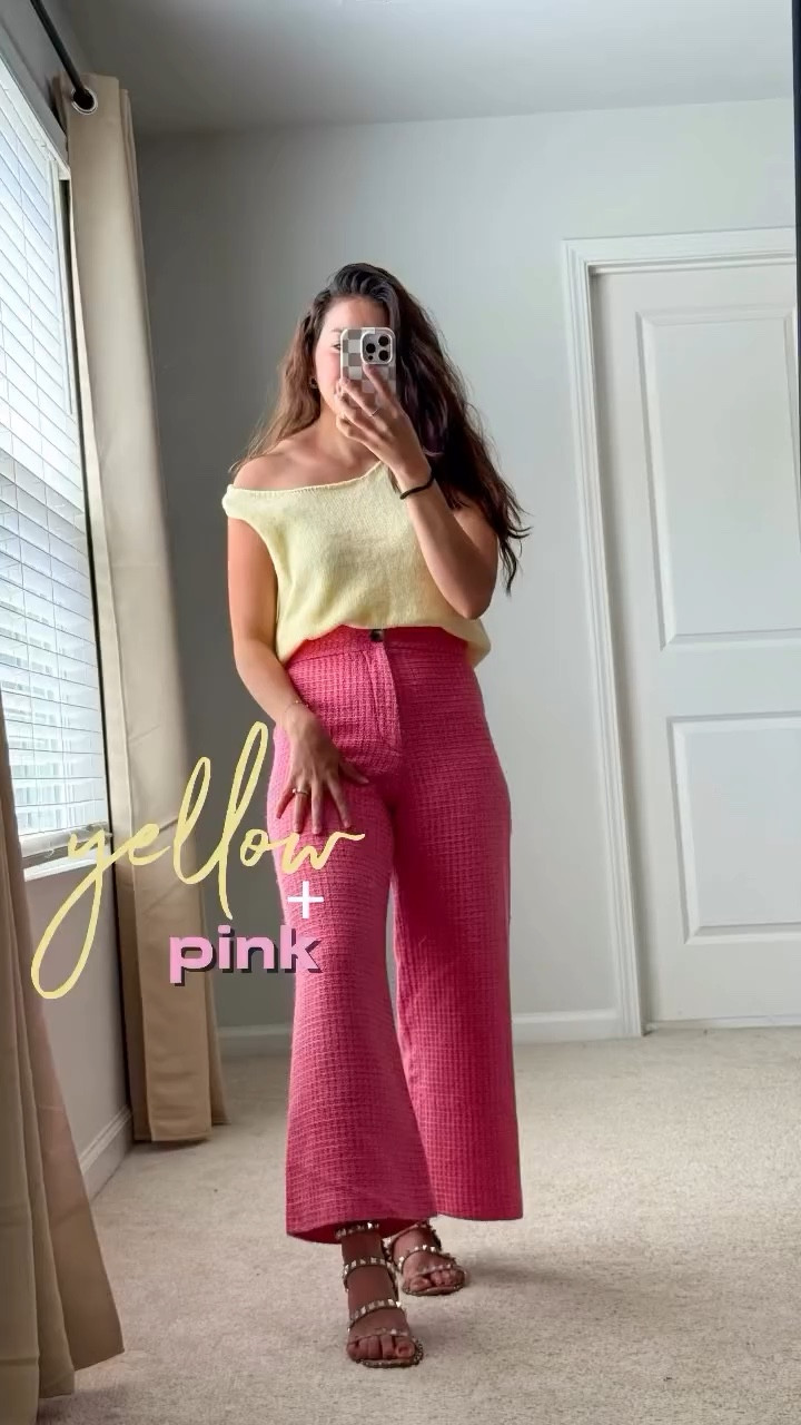 butter yellow + hot pink is a duo I didn’t see coming 💛🩷 but I’m here for it! 

#outfitinspo #colorfuloutfit #springfashion #yellowandpink #petitefashion