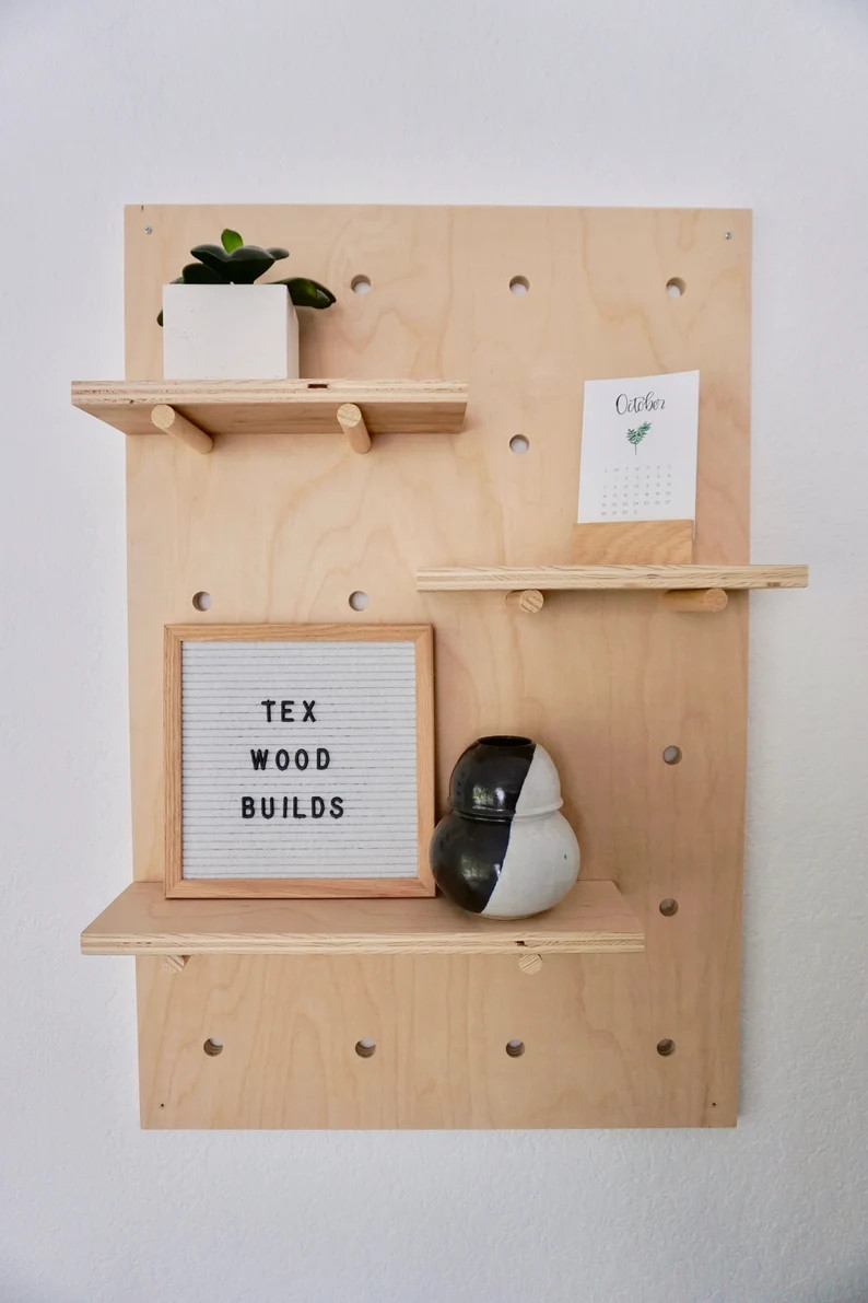 Modern Large Wall Hanging Pegboard | Etsy (US)