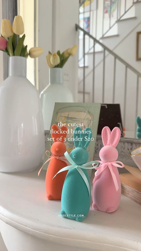 The cutest set of 3 flocked bunnies for under $20 on Amazon. Comes in 2 color ways. Easter decor, Easter bunnies. Flocked bunnies 

#LTKSeasonal #LTKhome #LTKparties